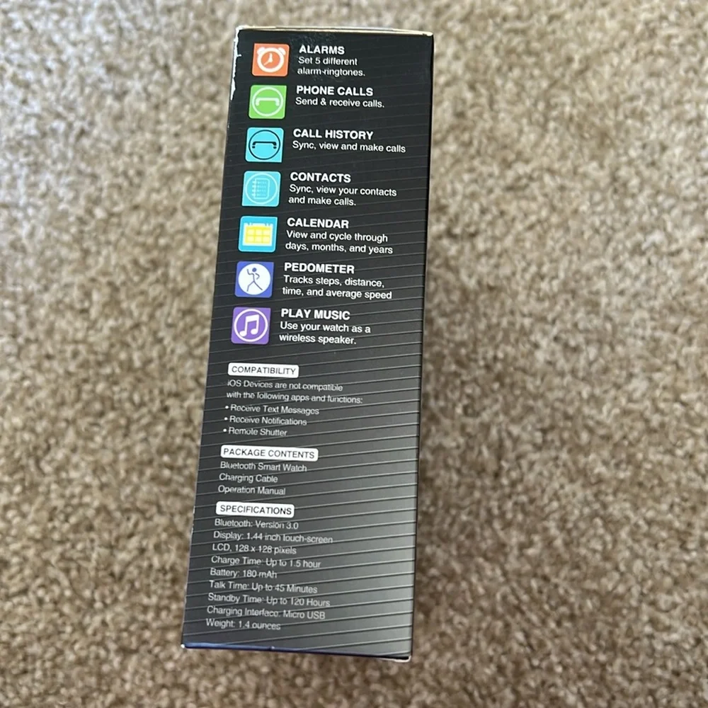 HYPE Smart Watch for Tablets & Smartphones Bluetooth blue color working
